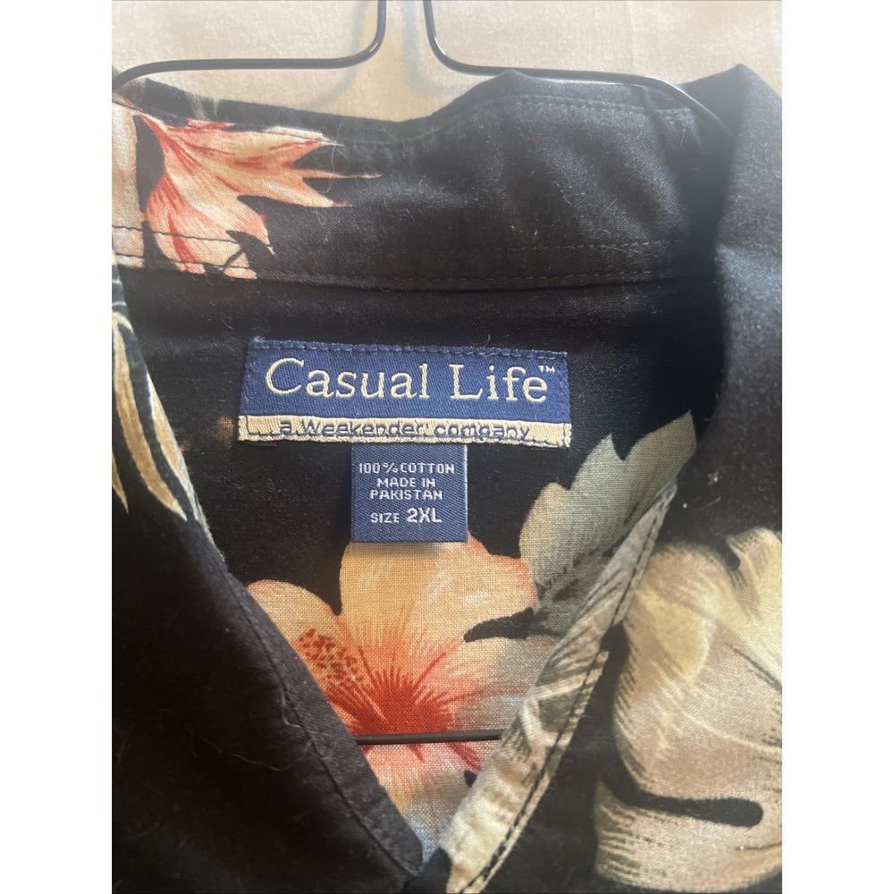 Casual‎ Life Floral Hawaiian Shirt Tropical Button Up 2XL